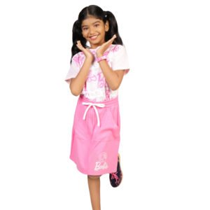 (pink blueyellow) barbie kids patch pocket skirt bksk008